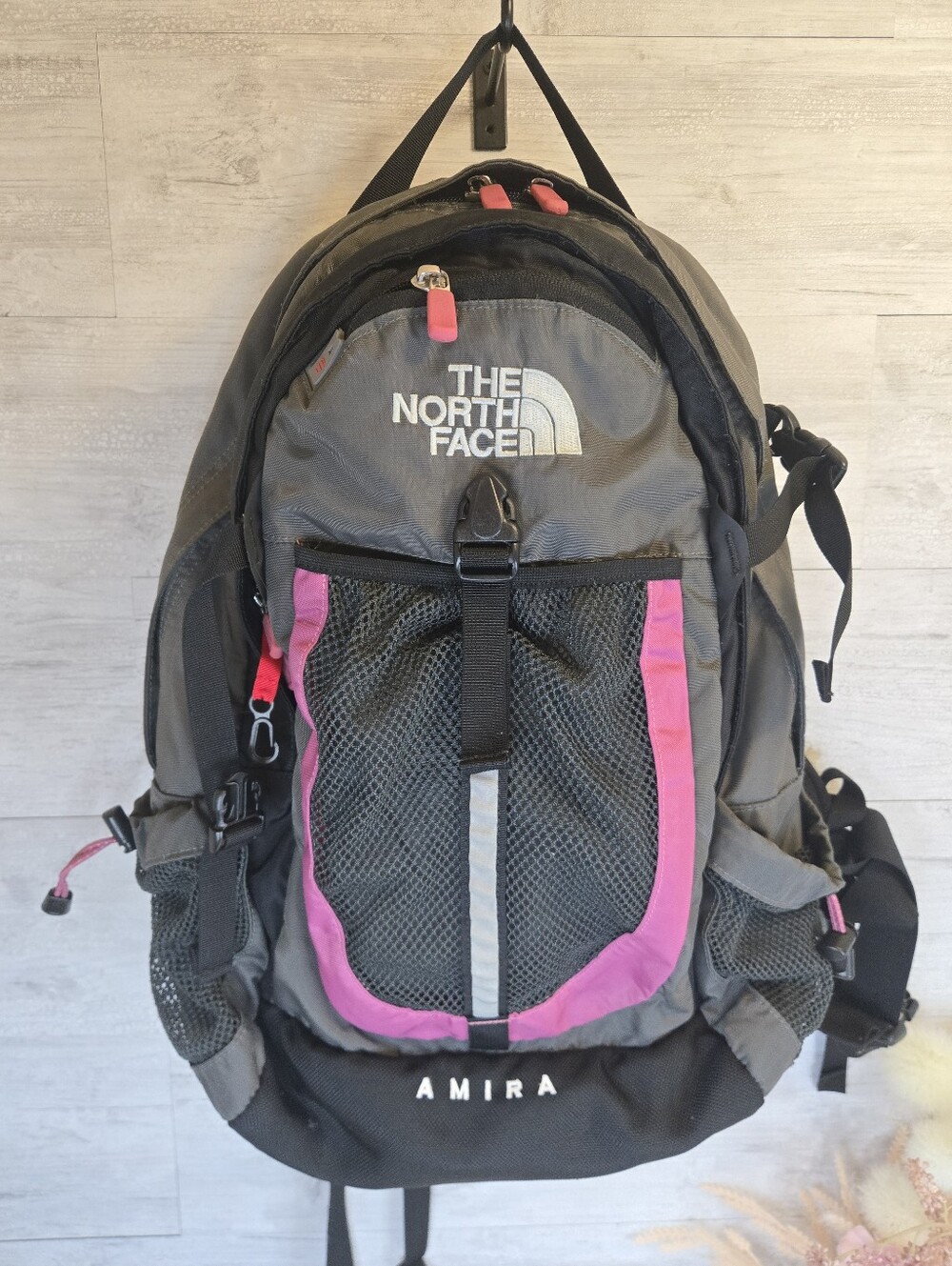 The North Face Amira Gray and Pink Women's Backpack